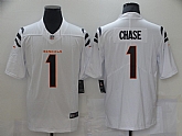 Nike Bengals 1 Ja'Marr Chase White Vapor Limited Jersey,baseball caps,new era cap wholesale,wholesale hats